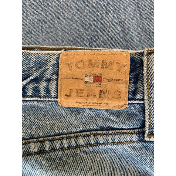 TOMMY HILFIGER  URBAN Y2K LOOSE WORN FADED DENIM JEANS MENS Size 34X32 in LIGHT - Picture 1 of 16